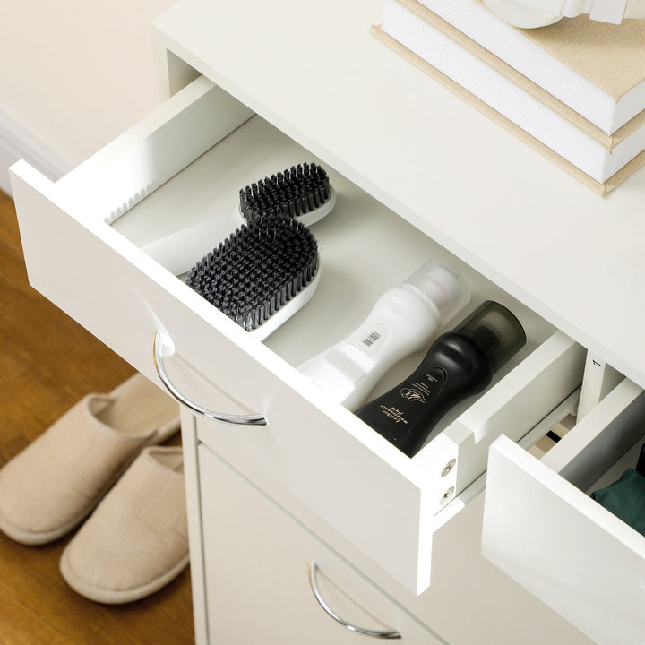 Shoe Cabinet Narrow Storage with 2 Flip Drawers