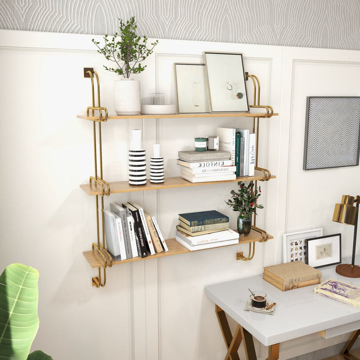 3-Tier Luxury Floating Shelves Wall Shelf in MDF Wall Mounted Shelves