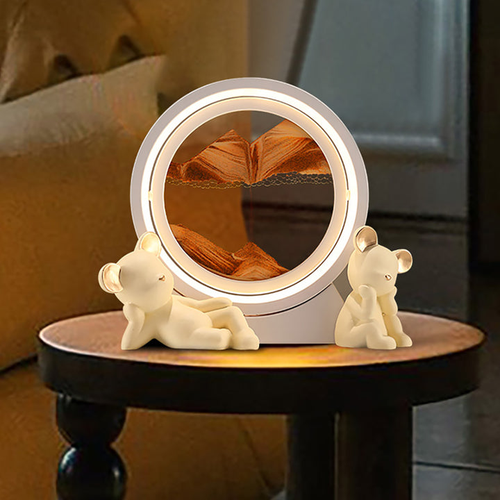 LED Sand Art Lamp Abstract Sand Timer Rotating Sandscape Decor Ornament Living Room