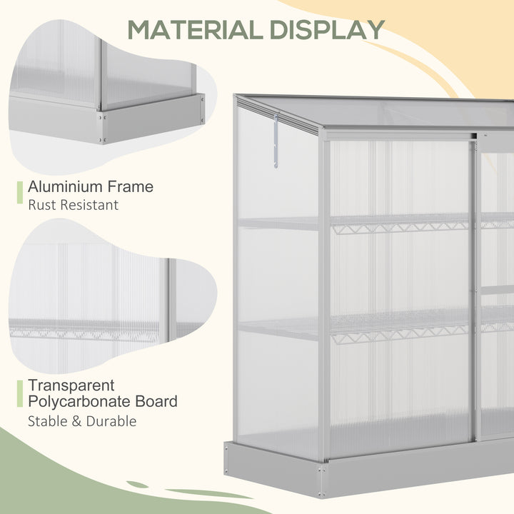 3-Tier Mini Greenhouse Garden Cold Frame Plant Growth House w / Polycarbonate Panels