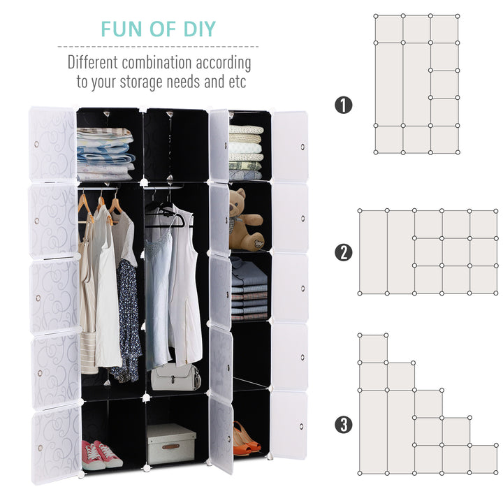 HOMCOM Cube DIY Wardrobe, Interlocking Plastic