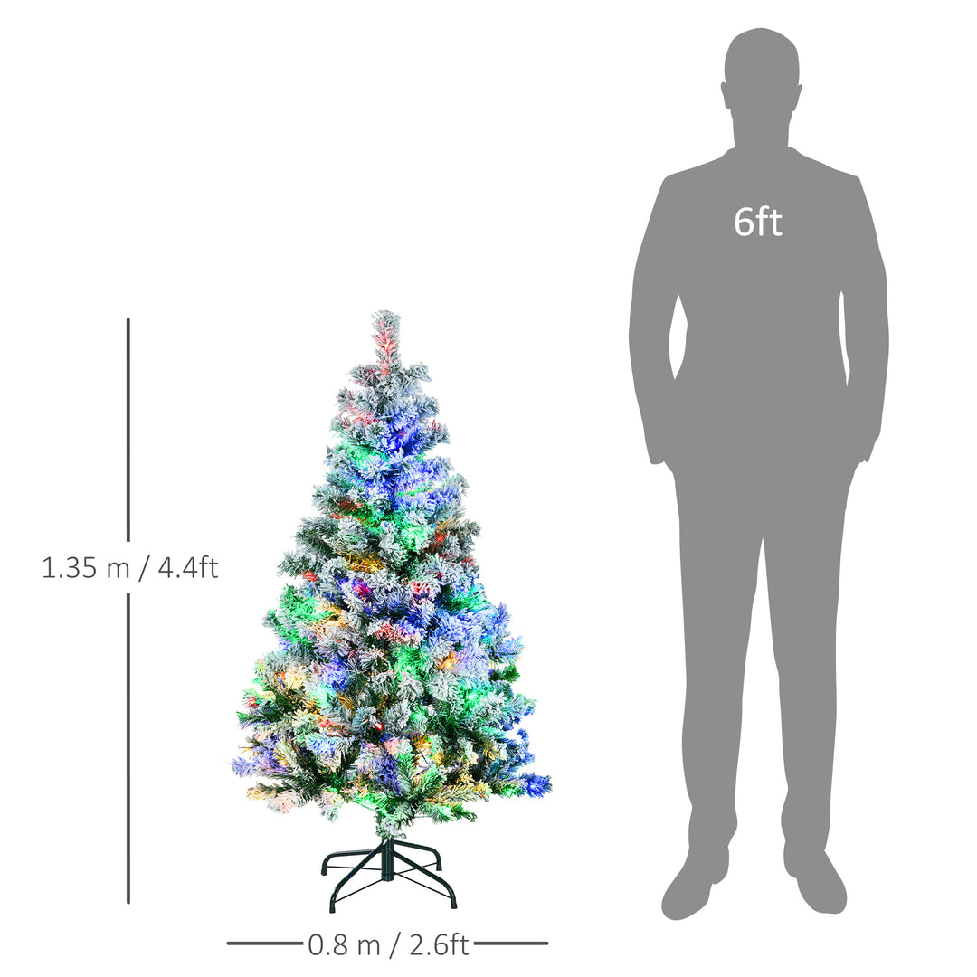 4.5' Artificial Snow Christmas Trees with Frosted Branches