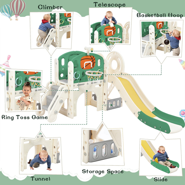 Children's Outdoor Play Equipment Combo with Long Slide