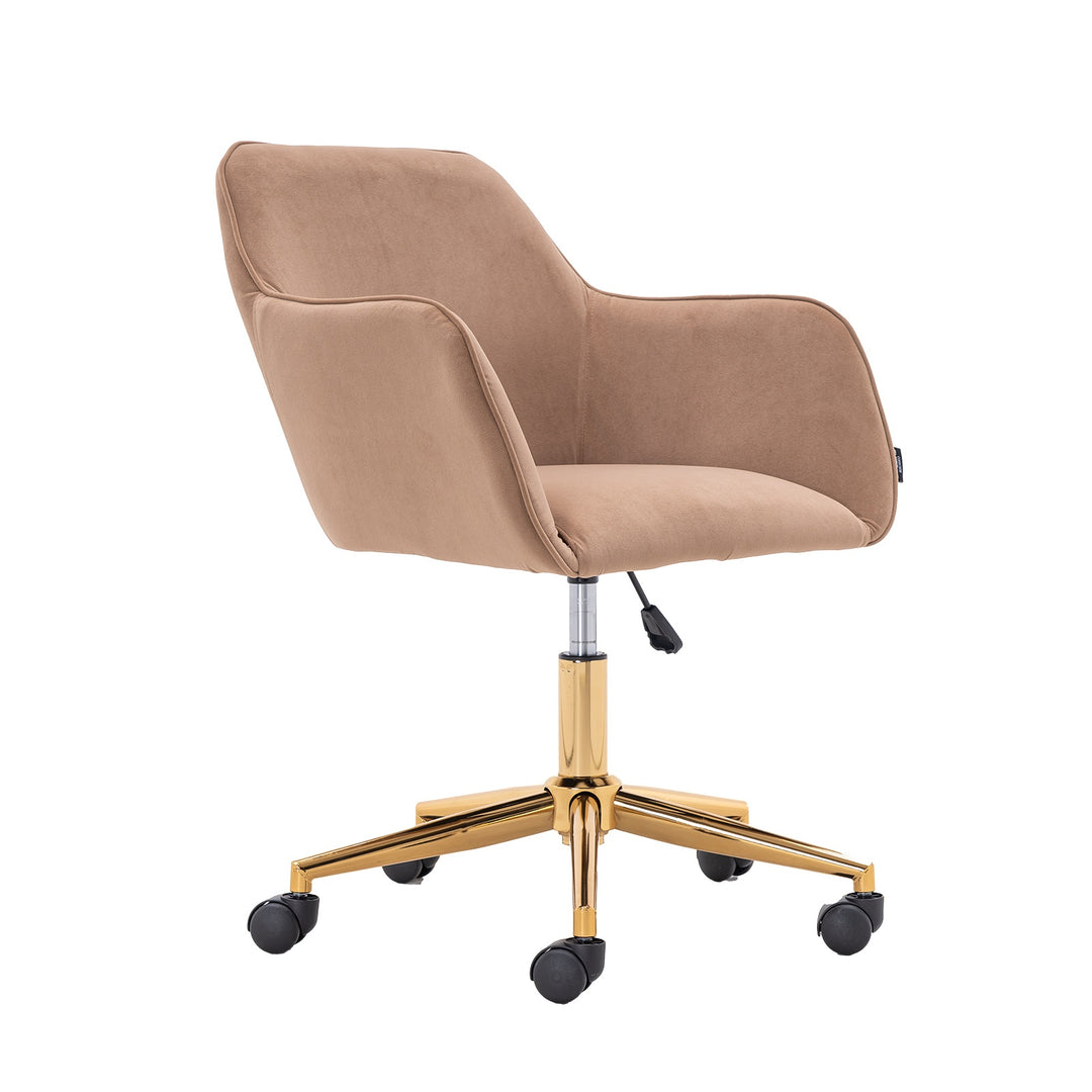 Velvet Adjustable Height Swivel Executive Chair, Coffee