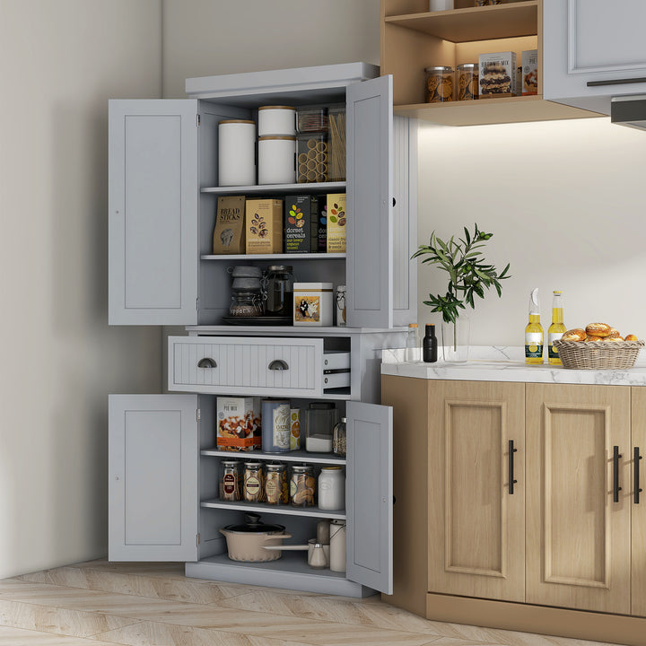 Traditional Kitchen Cupboard Freestanding Storage Cabinet with Drawer