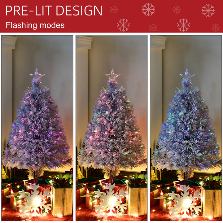 2.5FT Prelit Artificial Tabletop Christmas Tree with Fibre Optics Holiday Home Xmas Decoration for Table and Desk