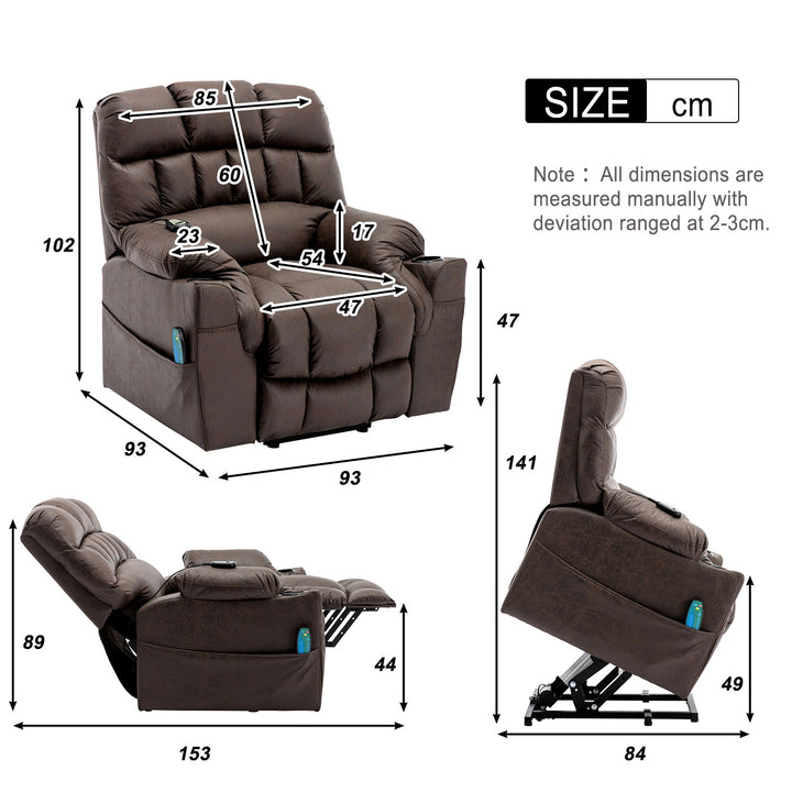 Electric Recliner Massage Chair with Heating and Power Lift