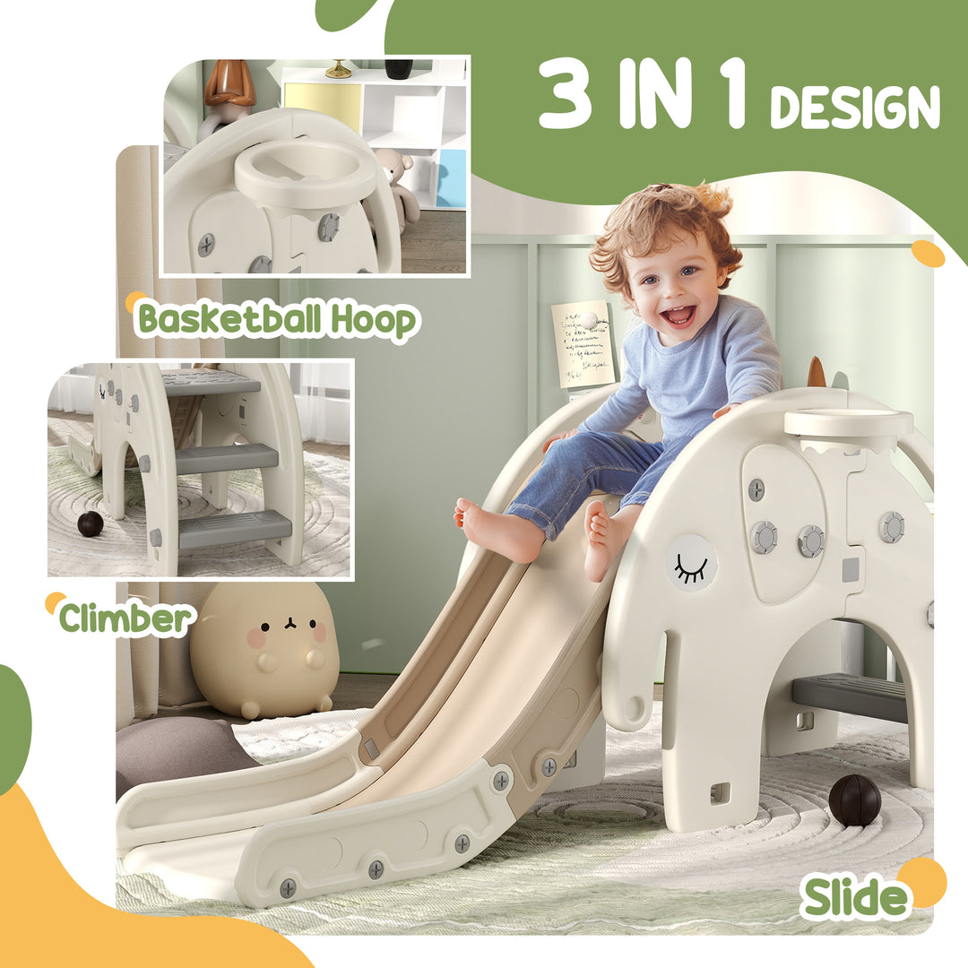 3 in 1 Toddler Slide with Basketball Hoop