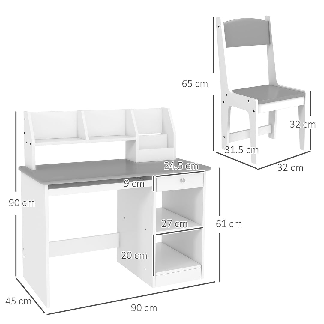 Kids Desk and Chair Set with Storage for 5-8 Year Old