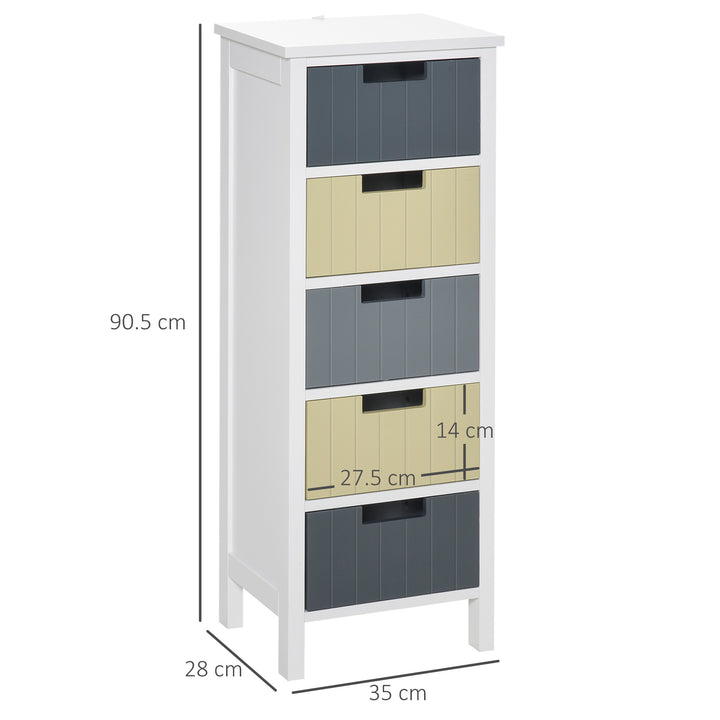 Tall Chest of Drawers, 5 Detachable Drawers