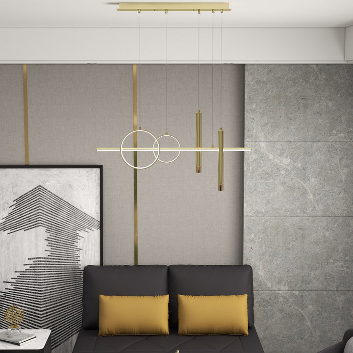 Geometric Kitchen Island Light Metal Pendant Light in Gold