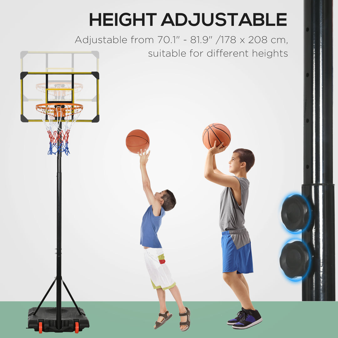 Height Adjustable Basketball Hoop and Stand with Firm Backboard and Weighted Base