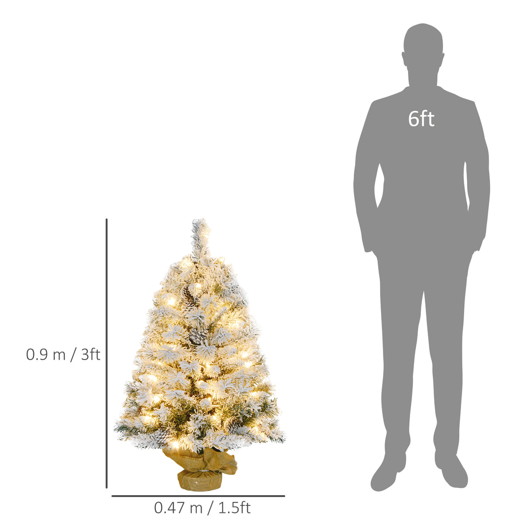 3ft Prelit Artificial Christmas Tree with Warm White LED Light and 133 Tips