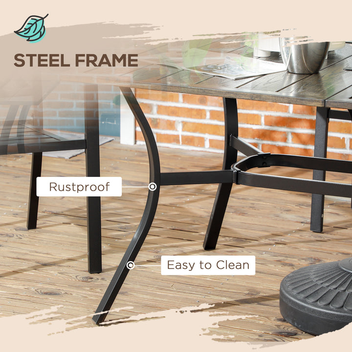 Six-Seater Steel Garden Table