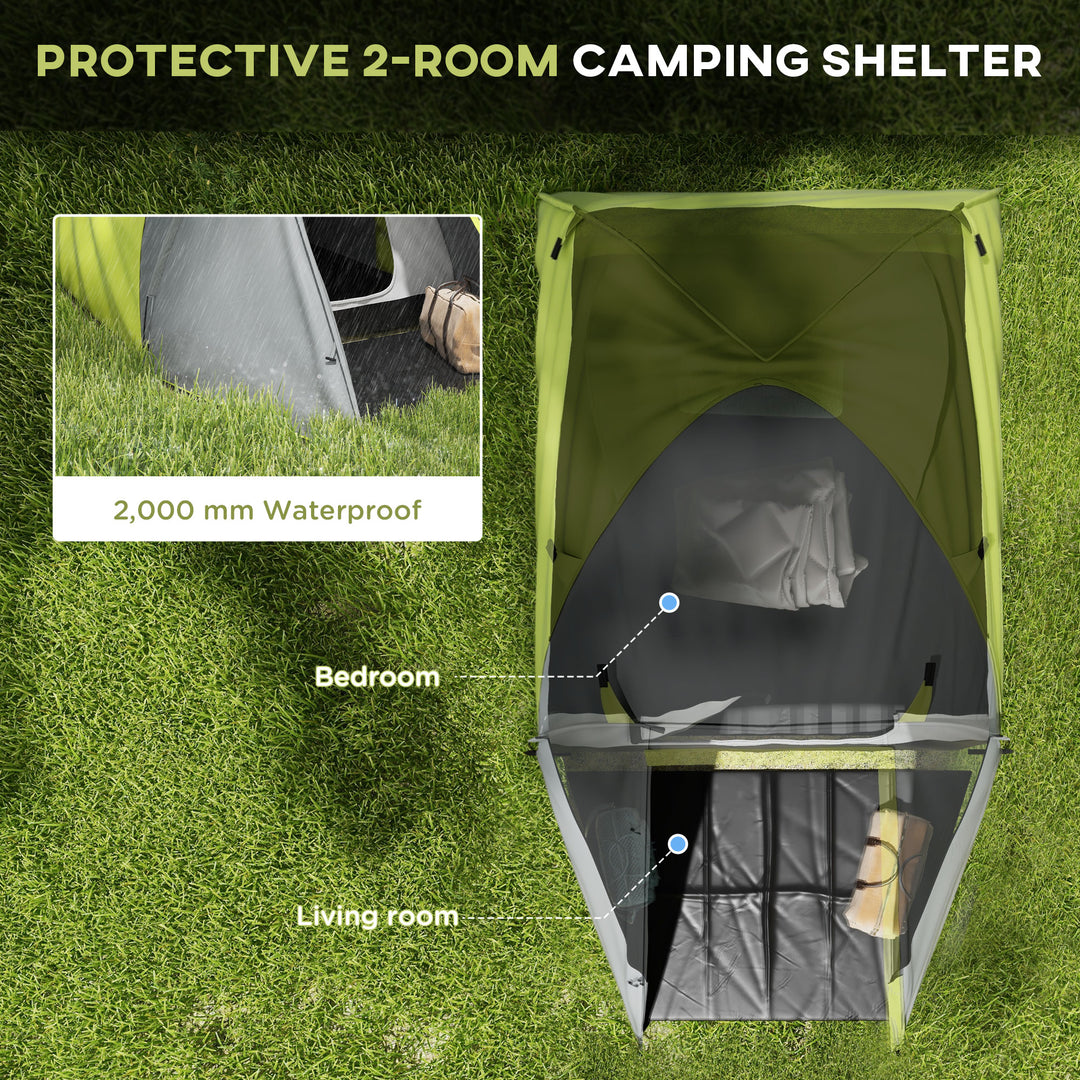 Waterproof Camping Tent for 2-3 Persons with Dual Rooms