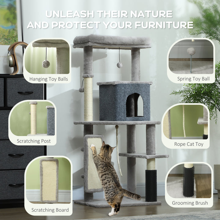 132cm Cat Tree w/ Scratching Posts