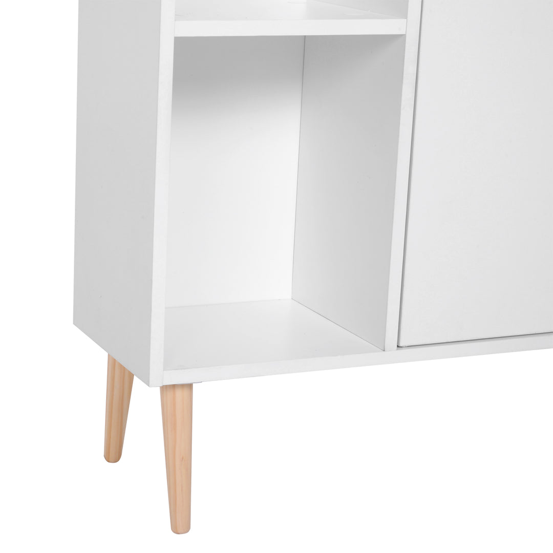 HOMCOM Open Bookcase with 2 Doors, White