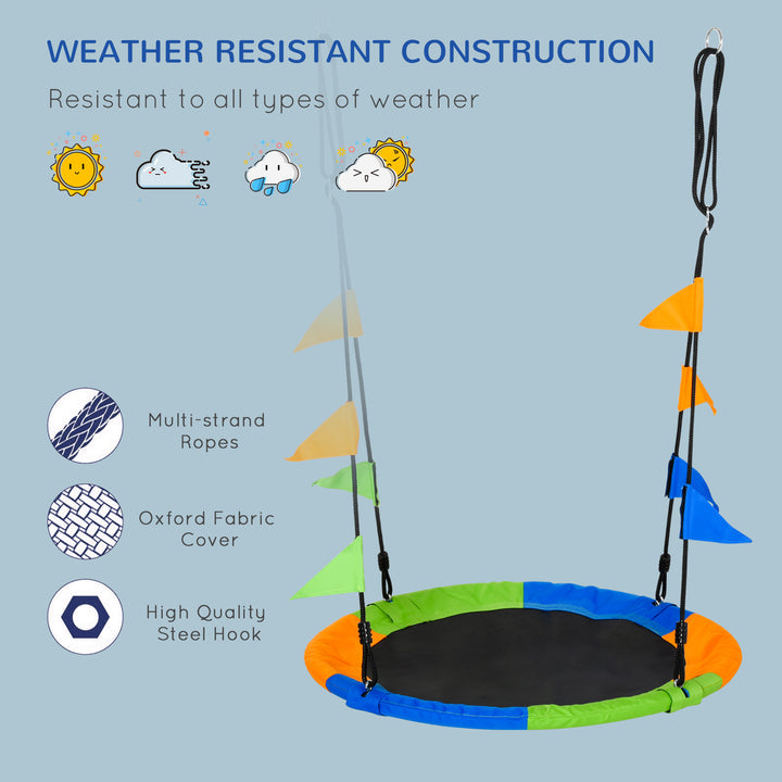 Kids' Tree Swing: Adjustable Rope & Waterproof Seat on Steel Frame for Backyard Play