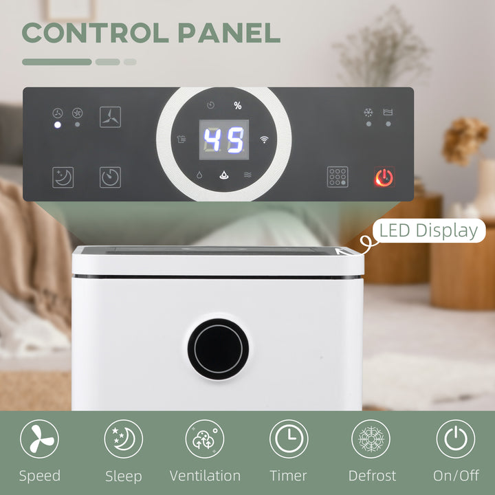 10L/Day Quiet Low-Energy Dehumidifier with WiFi Smart App Control