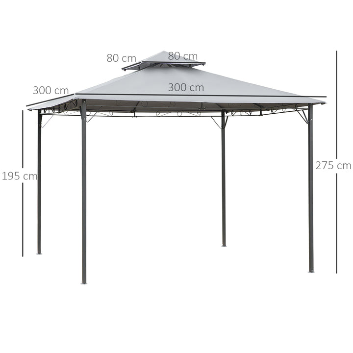 Garden Gazebo with 2-Tier Roof