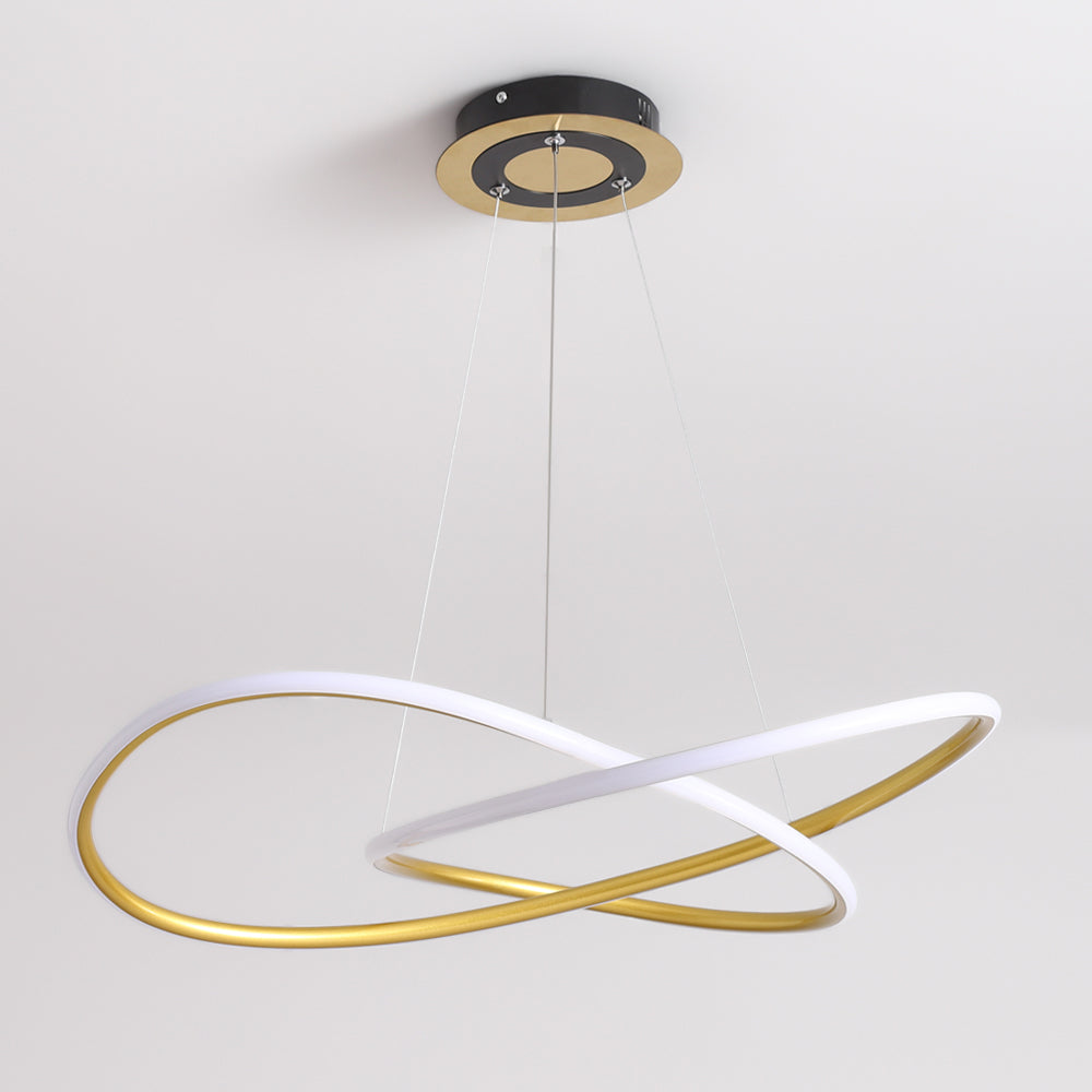 Minimalist Gold Circle Pendant Light LED Ceiling Light Adjustable Height