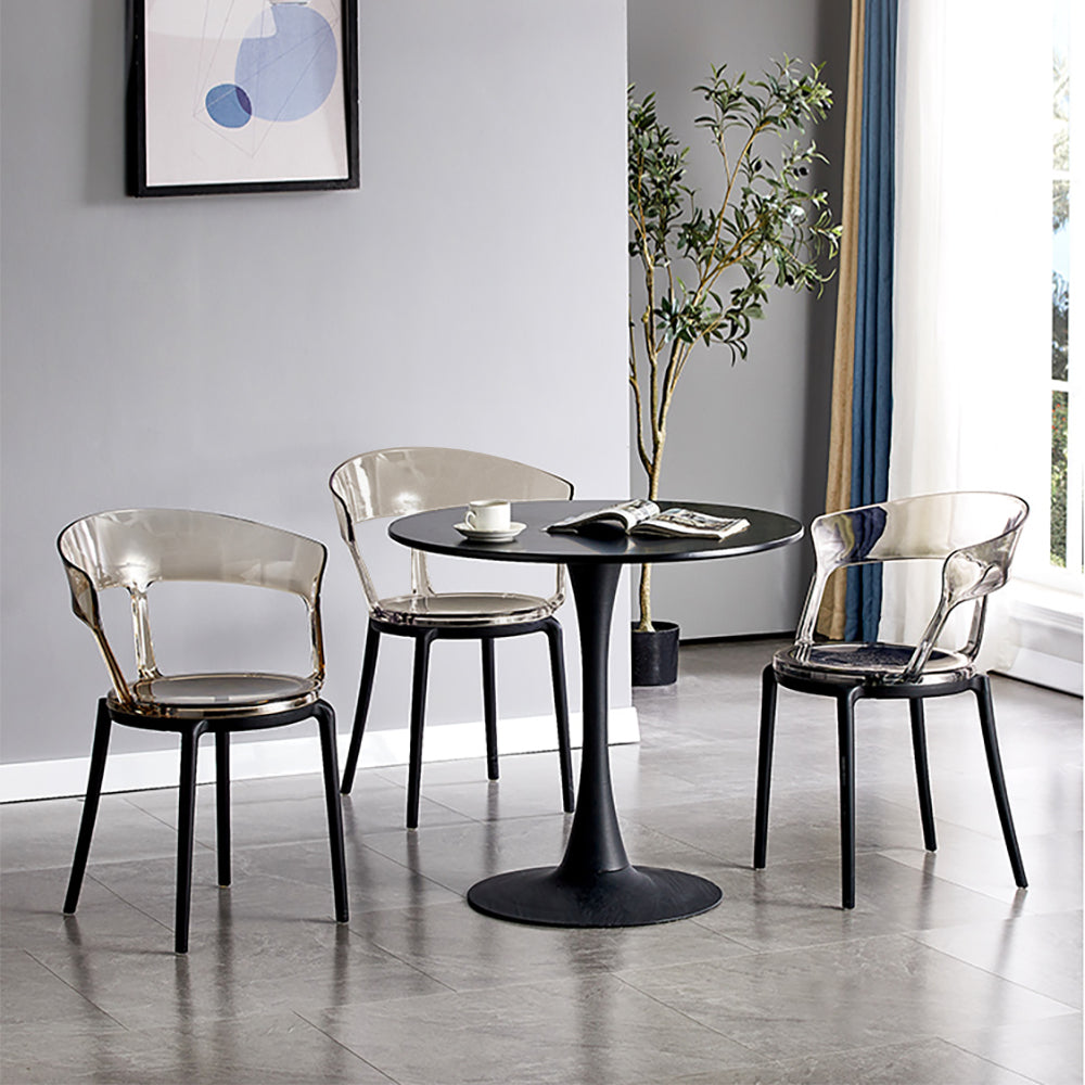 Modern Acrylic Dining Chair in Amber Dining Table Chairs with Arms