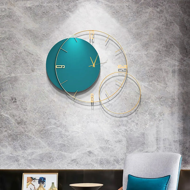 Modern Round Oversized Wall Clock Home Decor Art in Green