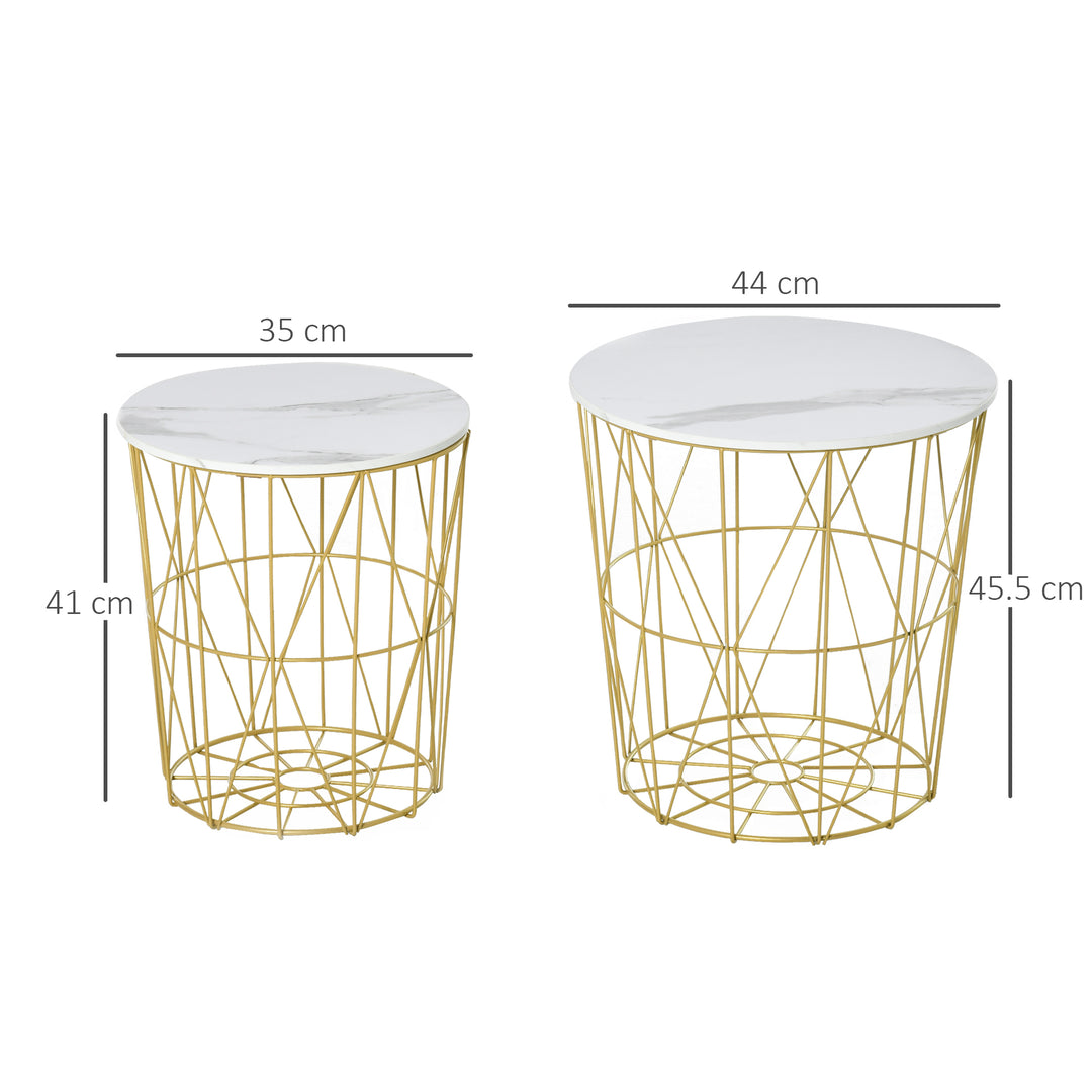 HOMCOM Set of 2 Nesting Tables with Storage