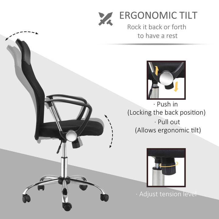 HOMCOM Ergonomic Chair, Black