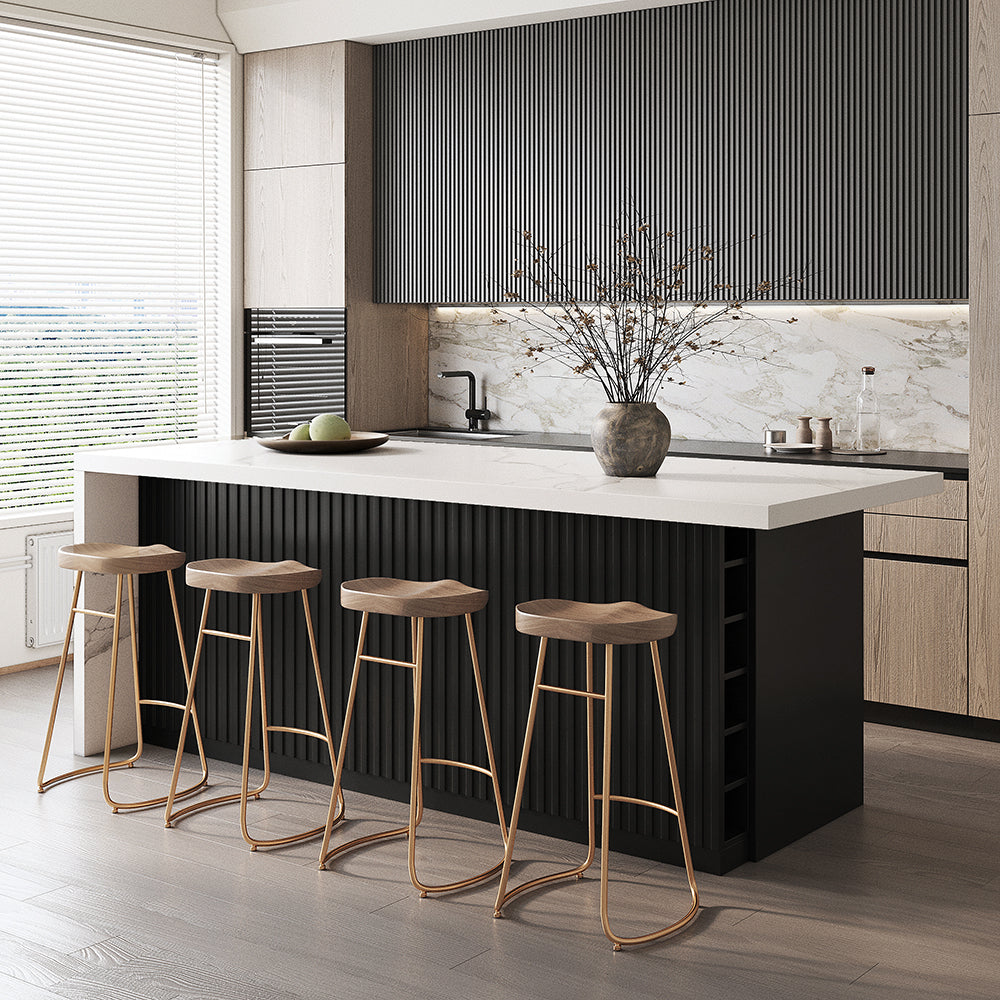 72" Large Kitchen Island Marble Veneered Top with Storage White & Black Kitchen Cabinet