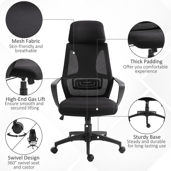 Vinsetto Ergonomic Chair, Black