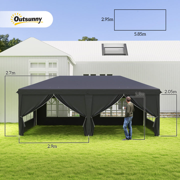 3 x 6 m Pop Up Gazebo with Sides and Windows