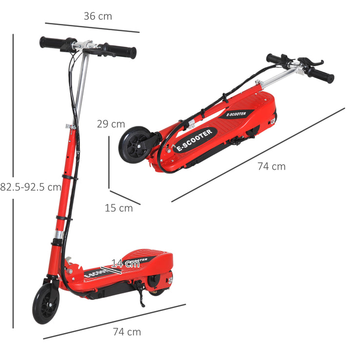 Kids Folding Electric Bike Children E Scooter Ride on Toy 2x12V Recharge Battery 120W Adjustable Height Wheels Suitable for 7-14 yrs