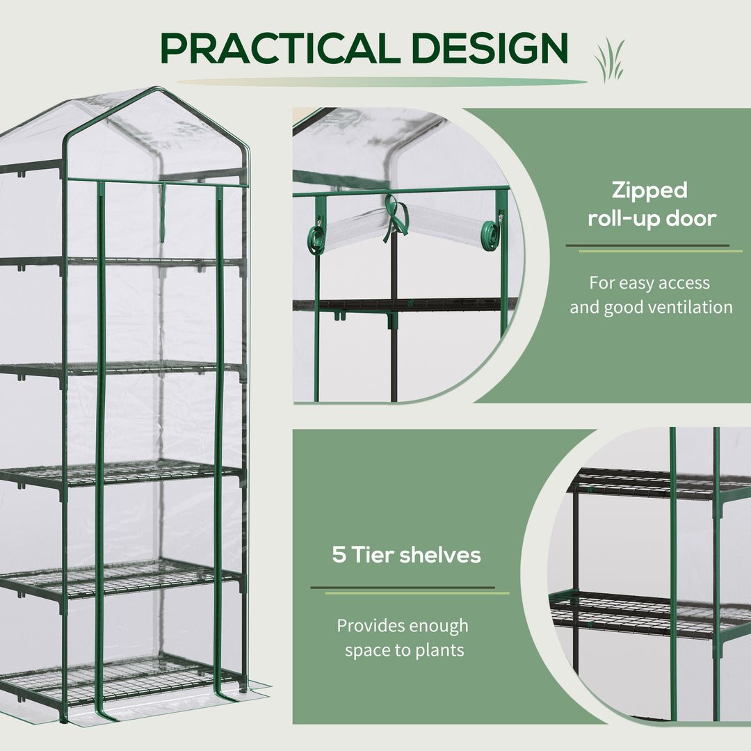 Tiered Terrarium: 5-Tier Portable Greenhouse with PVC Cover