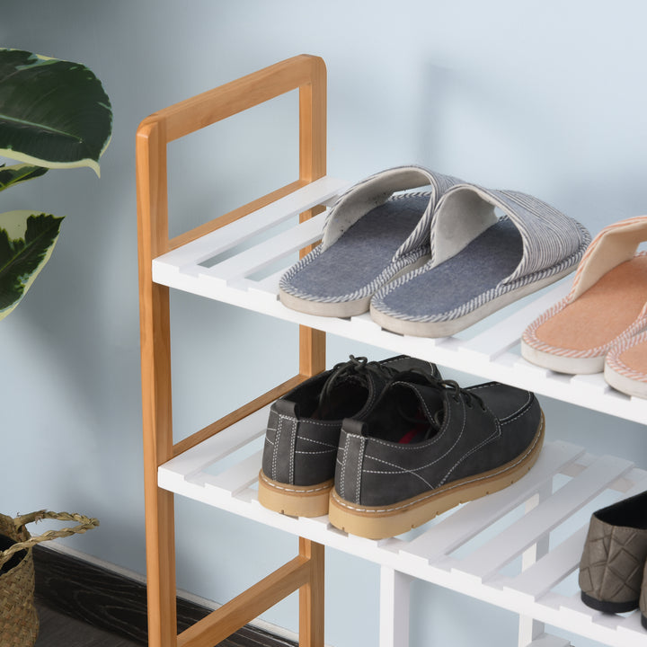 HOMCOM Wooden Shoe Storage Organizer