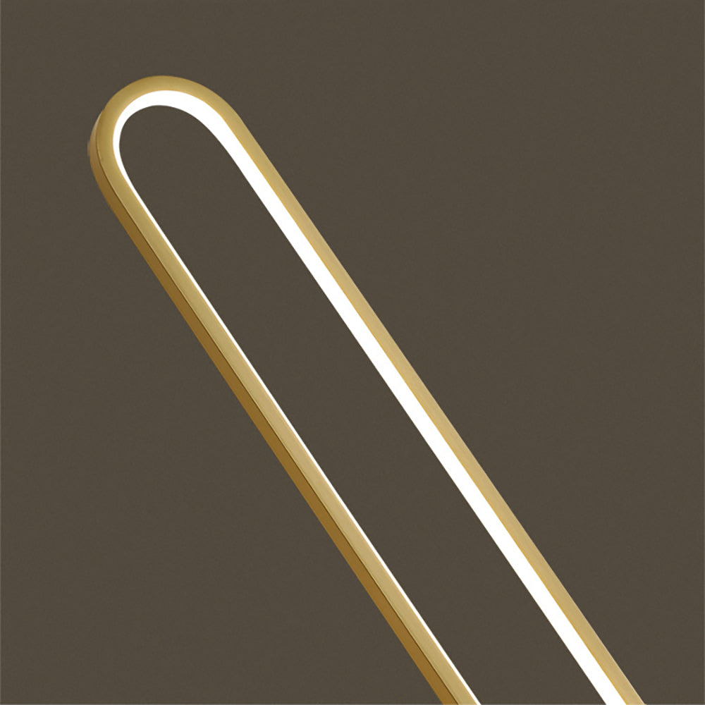 Modern Linear LED Floor Lamp Gold Metal Base Brass Standing Lamp