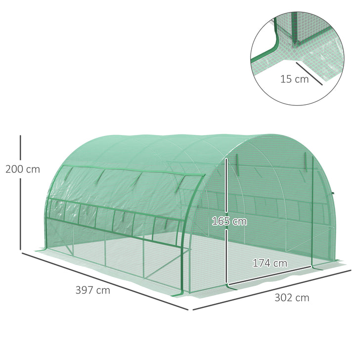 Polytunnel Greenhouse Walk-in Grow House Tent with Roll-up Sidewalls