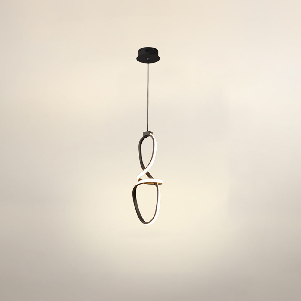 Minimalist Black Geometric Pendant Light LED Hanging Light Adjustable Height