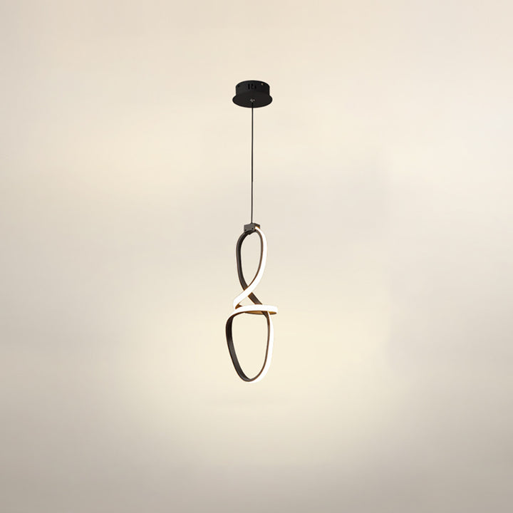 Minimalist Black Geometric Pendant Light LED Hanging Light Adjustable Height