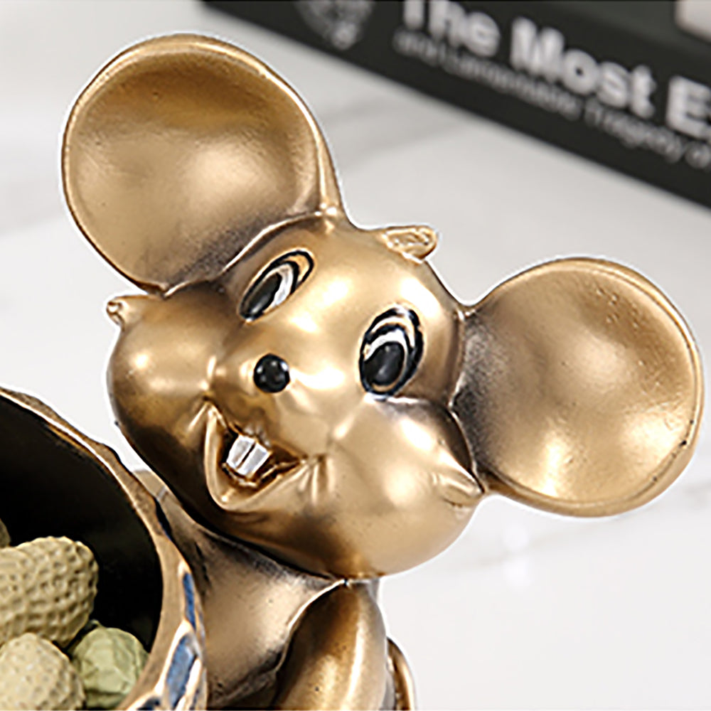 Creative Gold Cute Mouse Storage Tray Modern Home Decoration Storage Ornaments