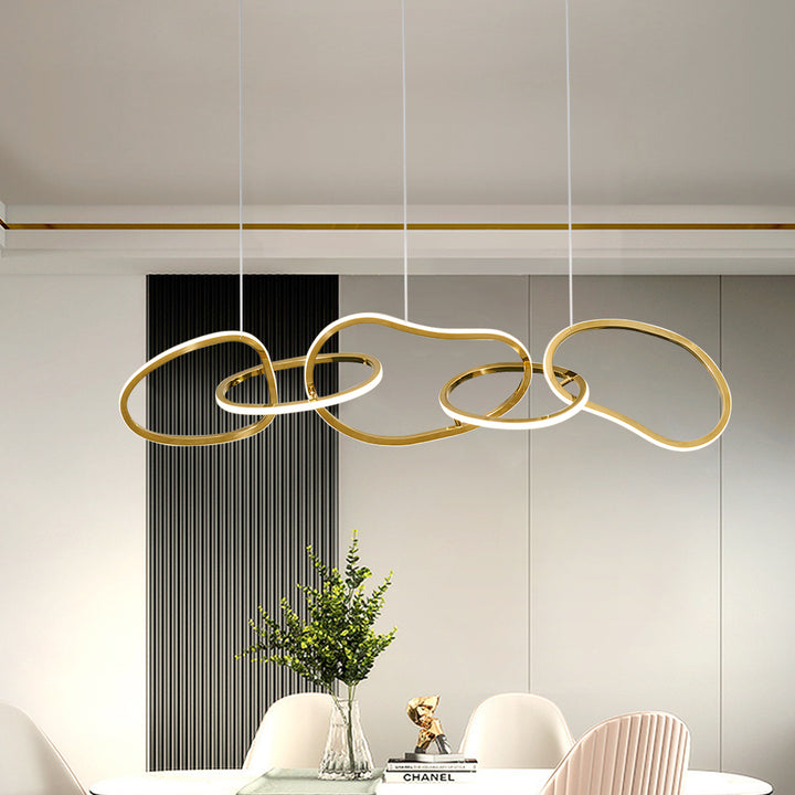 Minimalist Geometric Kitchen Island Light 5-Light Pendant Light for Dining Room