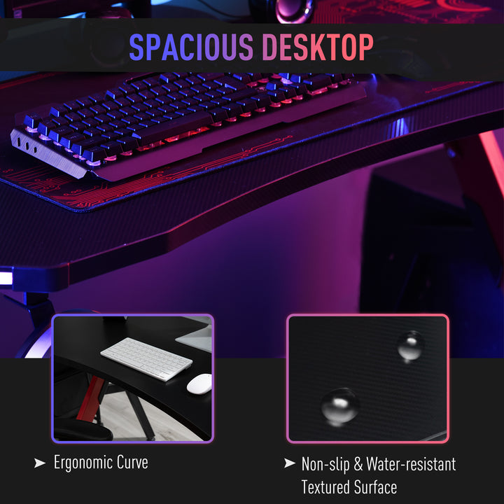 HOMCOM Ergonomic Gaming Desk