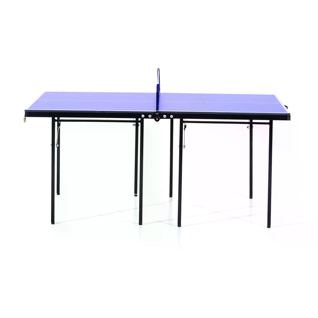 Folding Mini Compact Table Tennis Top Ping Pong Table Set Professional Net Games Sports Training Play Blue