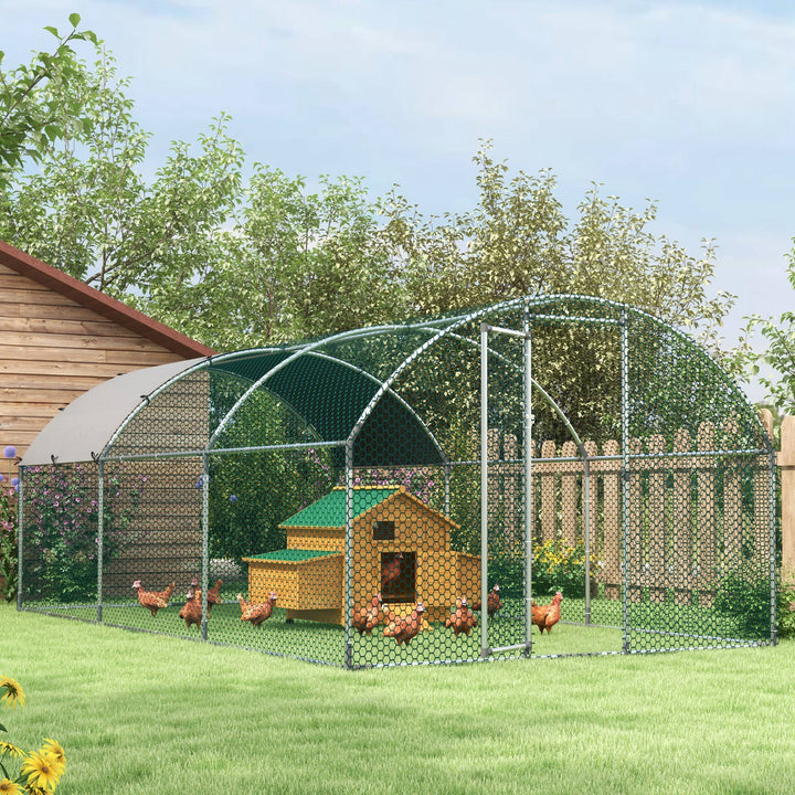 Galvanised Chicken Coop Hen House w/ Cover 5.7 x 2.8 x 2m