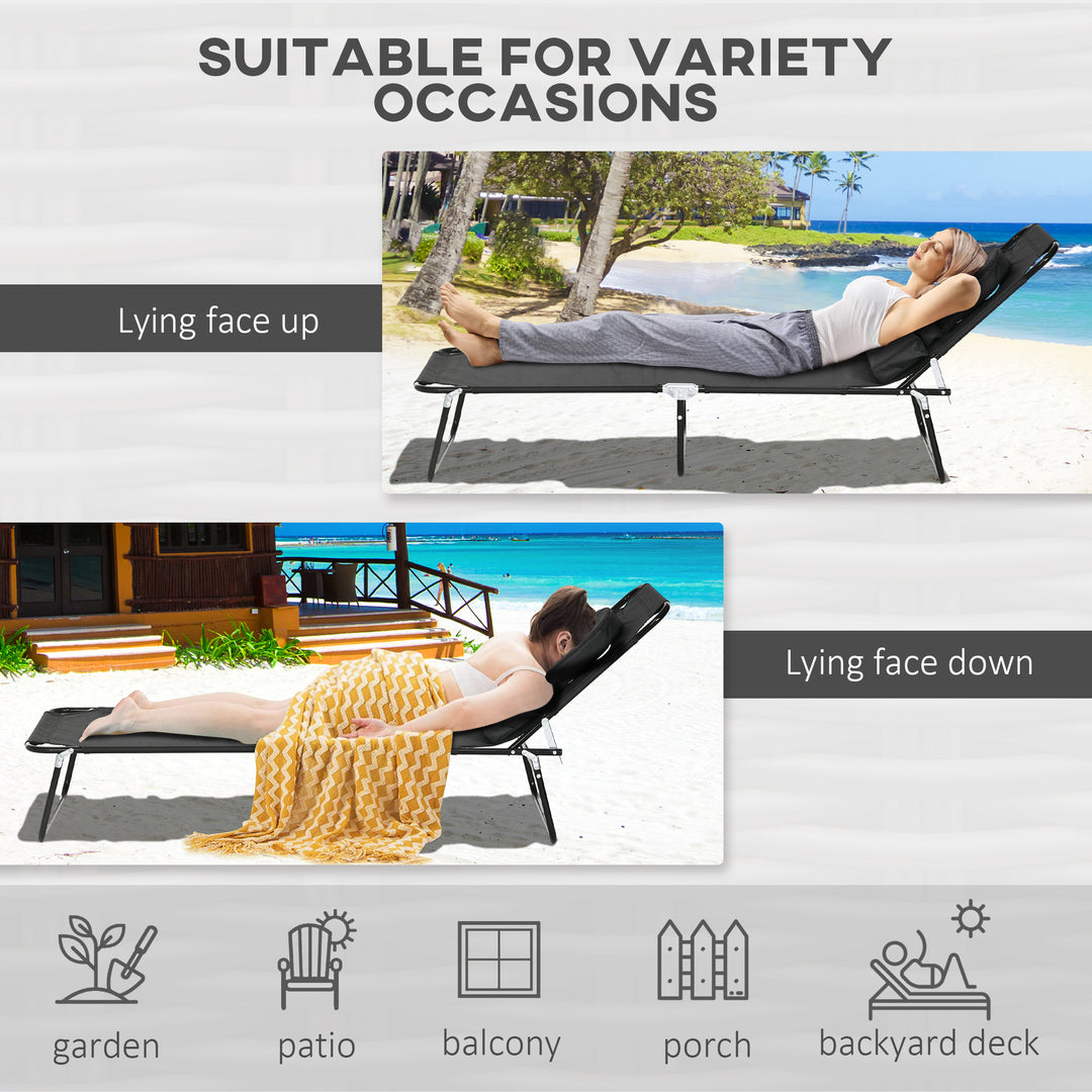 Outdoor Foldable Sun Lounger Set of 2