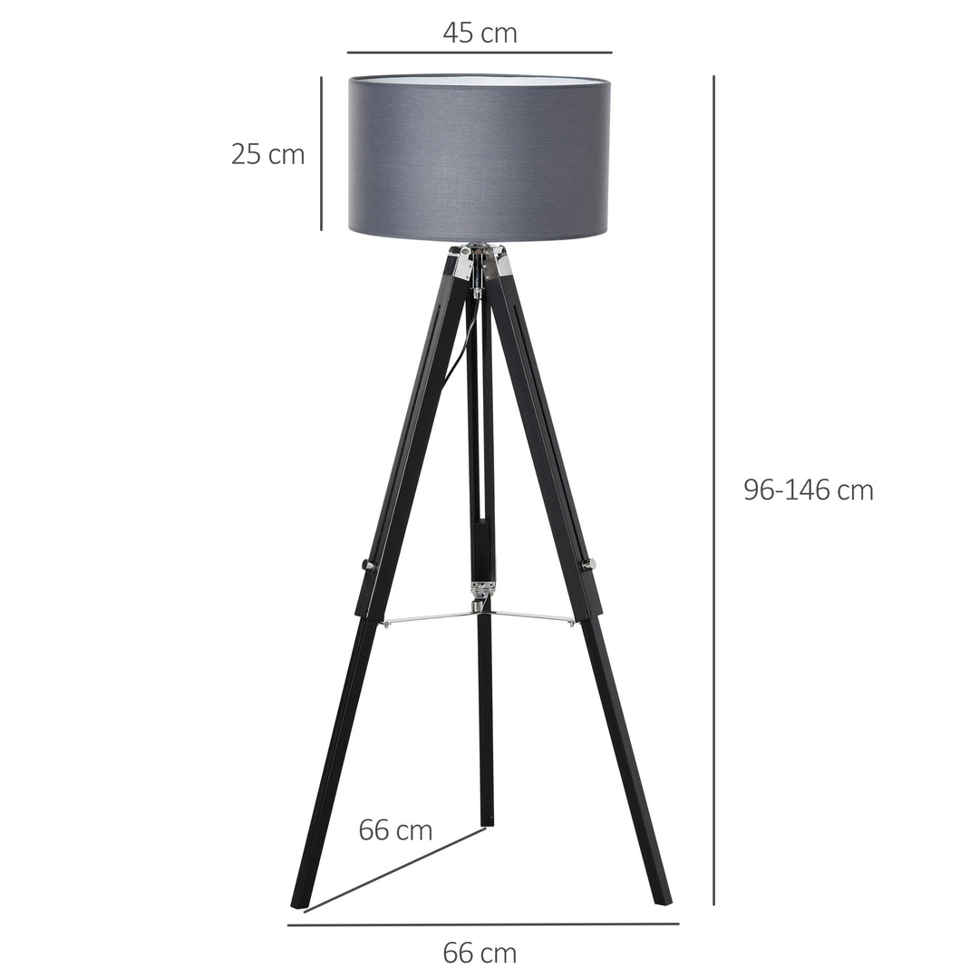 Modern Tripod Standing Lamps for Living Room with Fabric Lampshade