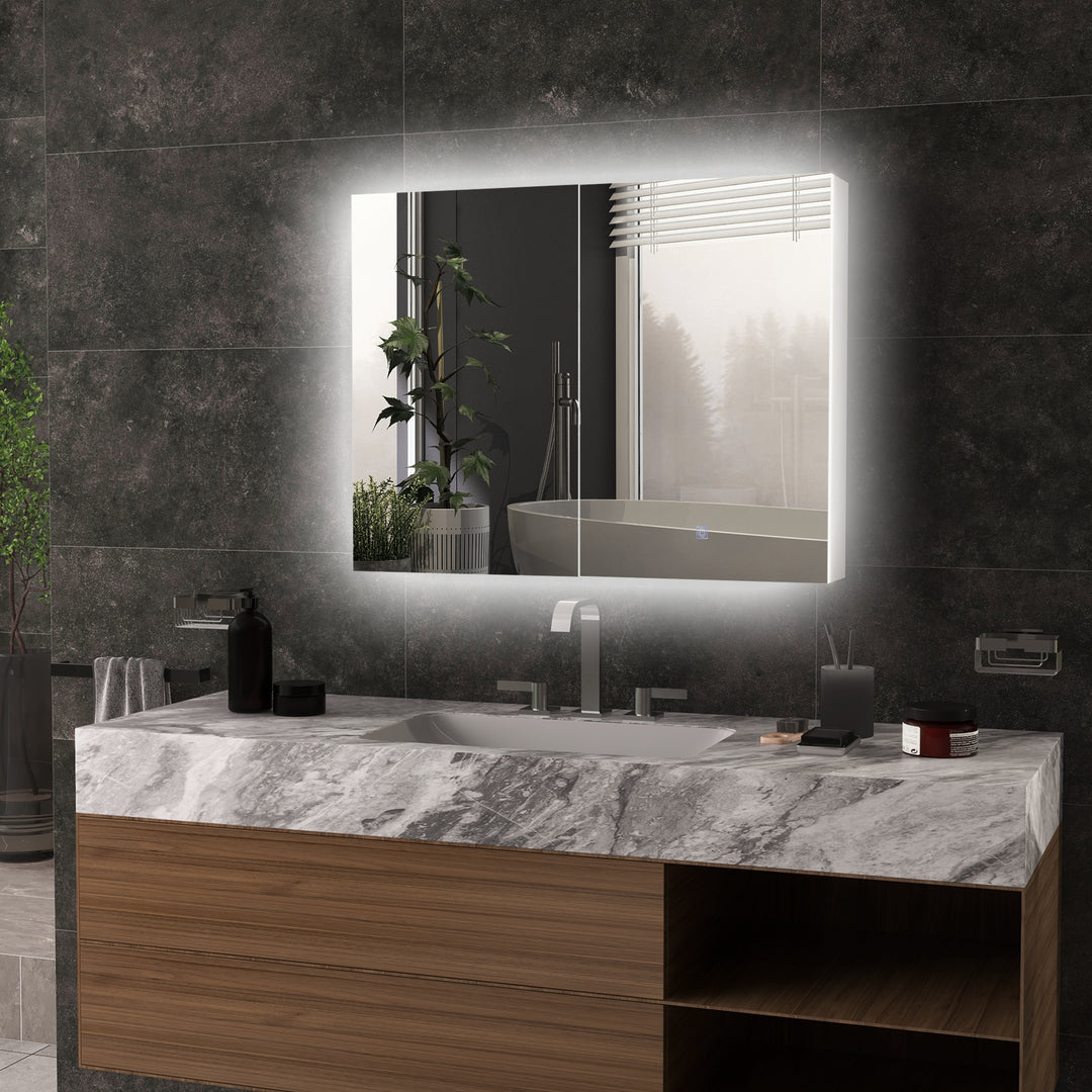 Kleankin LED Bathroom Mirror Cabinet