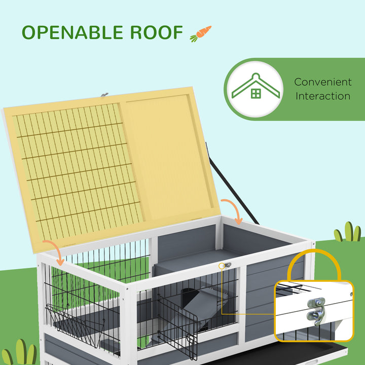 Double Deckers Guinea Pig Cage Rabbit Hutch Indoor with Feeding Trough