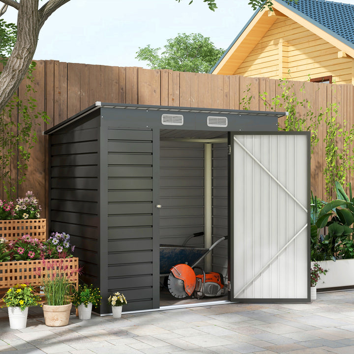 6.3 x 4.3FT Garden Shed. Galvanised Metal Shed