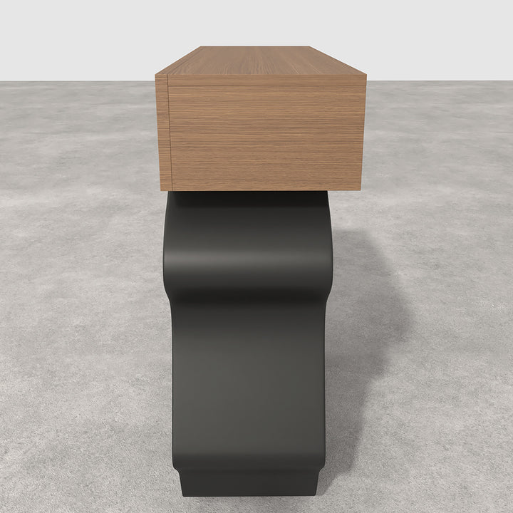 1000mm Modern Walnut & Black Console Table with Drawers